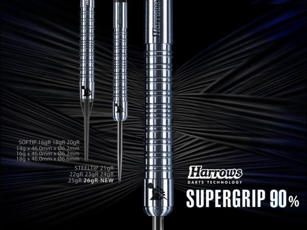 Harrows Supergrip 90% Steeldarts 25g